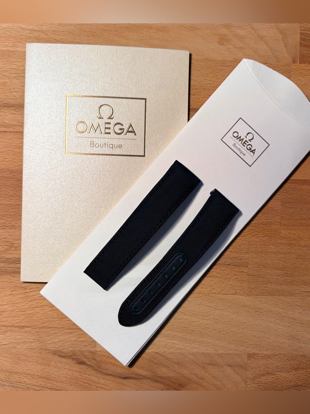 Omega black fabric straps two pieces